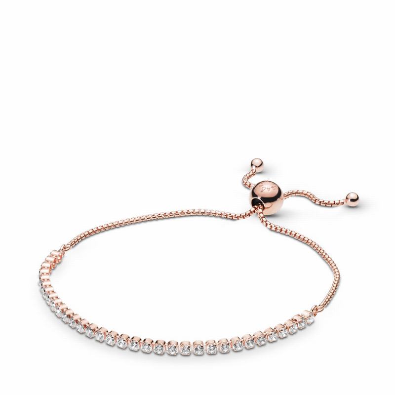 Pandora Rose™ Sparkling Strand Bracelet Ireland - Pandora Rose/Silicone/Cubic Zirconia - 368210ZBA